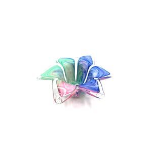 Murano Glass Multi Colored Flower Votive/Dish - 6 inch